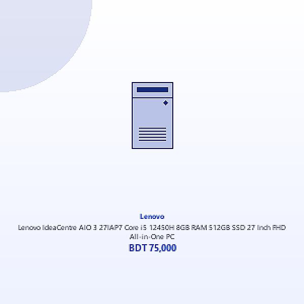 Lenovo IdeaCentre AIO 3 27IAP7 Core i5 12450H 8GB RAM 512GB SSD 27 Inch FHD All-in-One PC