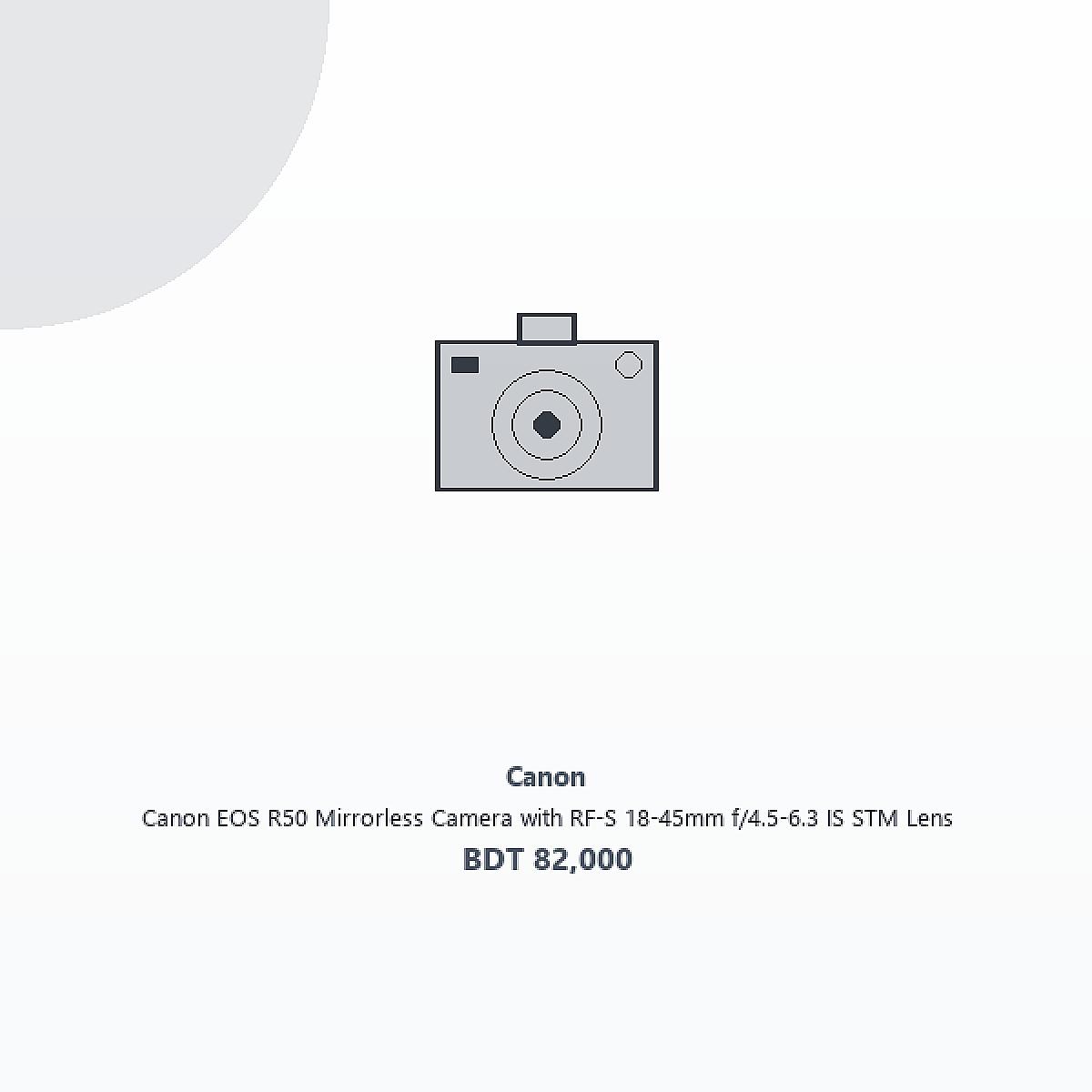 Canon EOS R50 Mirrorless Camera with RF-S 18-45mm f/4.5-6.3 IS STM Lens