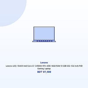 Lenovo LOQ 15IAX9 Intel Core i5 12450HX RTX 4050 16GB RAM 512GB SSD 15.6 Inch FHD Gaming Laptop