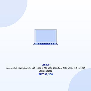 Lenovo LOQ 15IAX9 Intel Core i5 12450HX RTX 4050 16GB RAM 512GB SSD 15.6 Inch FHD Gaming Laptop