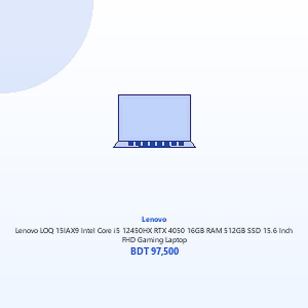 Lenovo LOQ 15IAX9 Intel Core i5 12450HX RTX 4050 16GB RAM 512GB SSD 15.6 Inch FHD Gaming Laptop