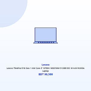 Lenovo ThinkPad E16 Gen 1 Intel Core i7 13700H 16GB RAM 512GB SSD 16 Inch WUXGA Laptop