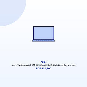 Apple MacBook Air M2 8GB RAM 256GB SSD 13.6 Inch Liquid Retina Laptop