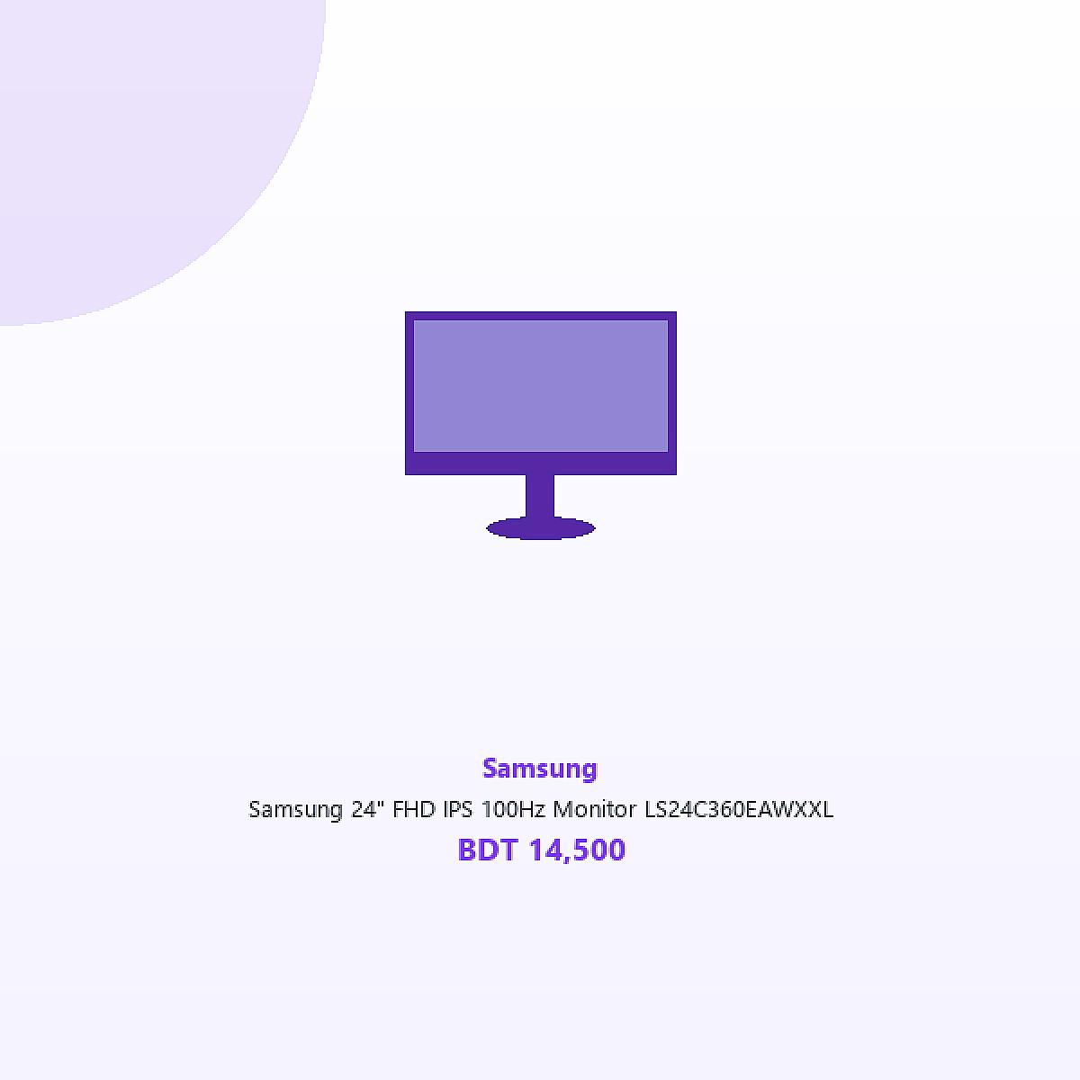 Samsung 24" FHD IPS 100Hz Monitor LS24C360EAWXXL